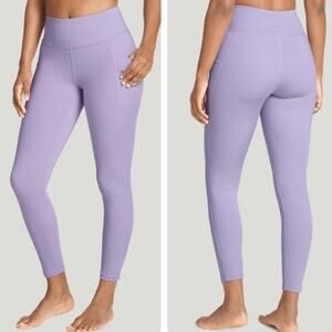 Ethos All Day Leggings Purple Pockets Size S Tall High Rise Yoga Gym Athleisure